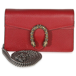 Gucci Red Dollar Calfskin Crystal Super Mini Dionysus